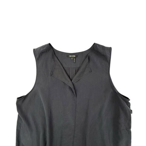 NEW NIC+ZOE Sleeveless V Neck Top Women Size XL Navy Blue Washed Midnight - Picture 2 of 9